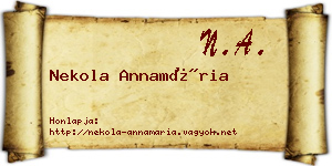 Nekola Annamária névjegykártya